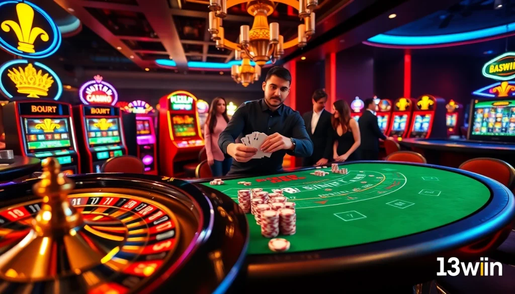 Winning at 13win's live casino with vibrant roulette and poker action.