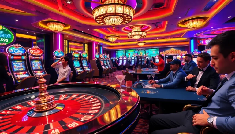 Engaging casino atmosphere at LV88 with roulette, cards, and excited players.