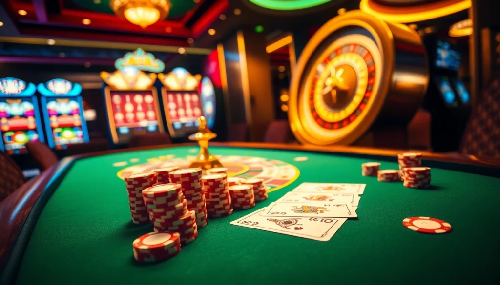 Experience the thrill at 79king with a lavish casino setting featuring poker and roulette action.