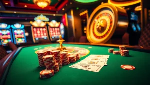 Experience the thrill at 79king with a lavish casino setting featuring poker and roulette action.