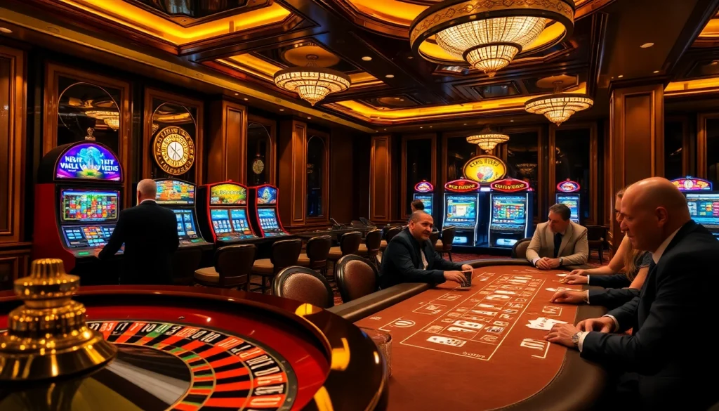 Exciting casino scene showcasing online gambling dynamics with https://kk55.fit/ interface amidst lively players.
