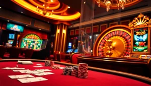 Experience thrilling gameplay at RR88 with vibrant casino tables and engaging gambling elements.