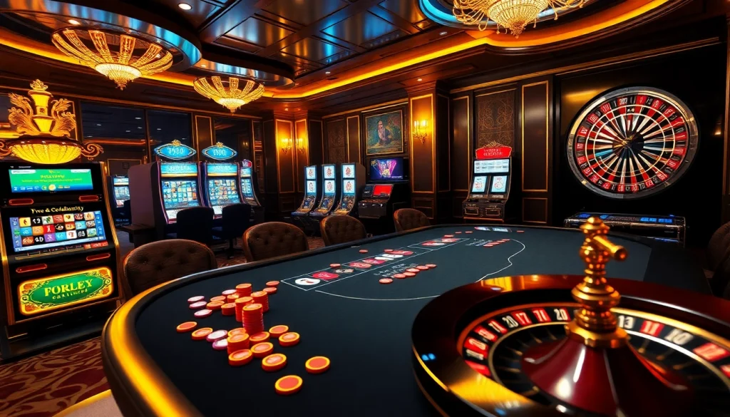 Enjoy thrilling online gambling at https://mk8th.net/ with an elegant casino scene featuring poker and roulette.
