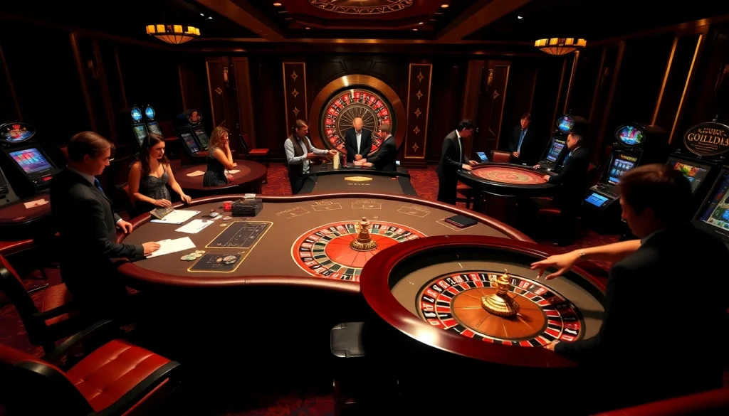 Bet big at https://mk8th.net/ with a thrilling casino scene featuring roulette and blackjack tables.