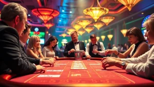 에볼루션 바카라에서 즐거운 순간을 만끽하는 플레이어들이 있는 생동감 넘치는 게임 장면