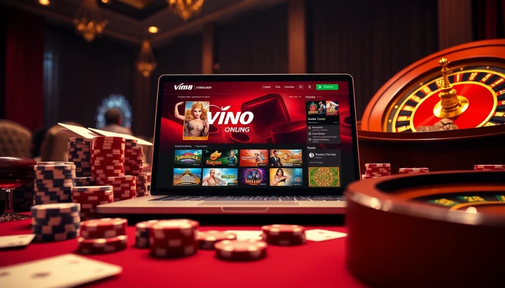 Immerse in the Vin88 online gambling experience with engaging games and luxury casino elements.