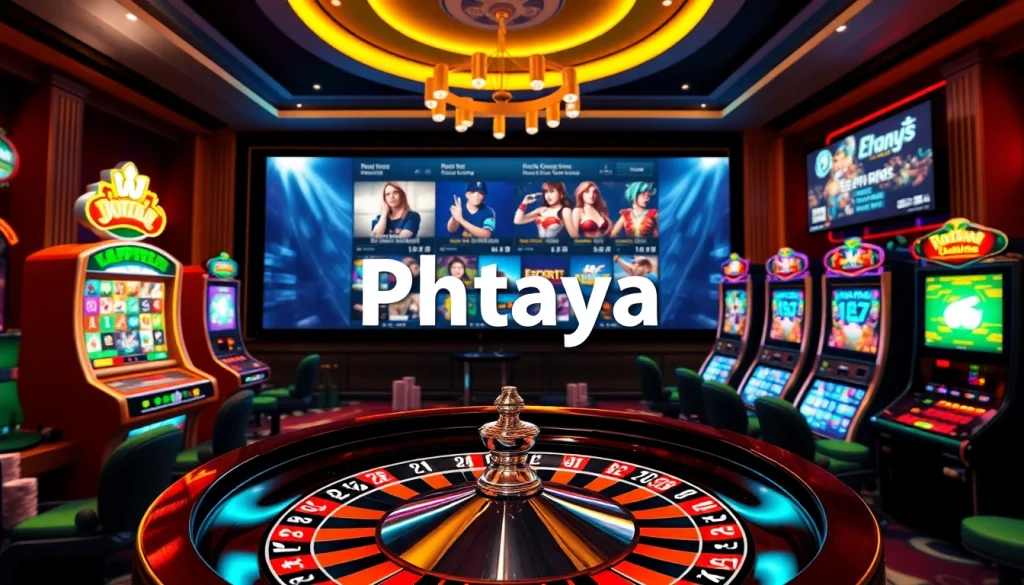 Phtaya offers thrilling online gaming with vibrant slot machines and a captivating roulette wheel.