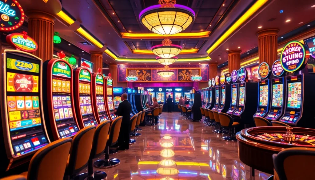 Experience the thrill of the hz88 slot machines in a vibrant casino setting filled with excitement.