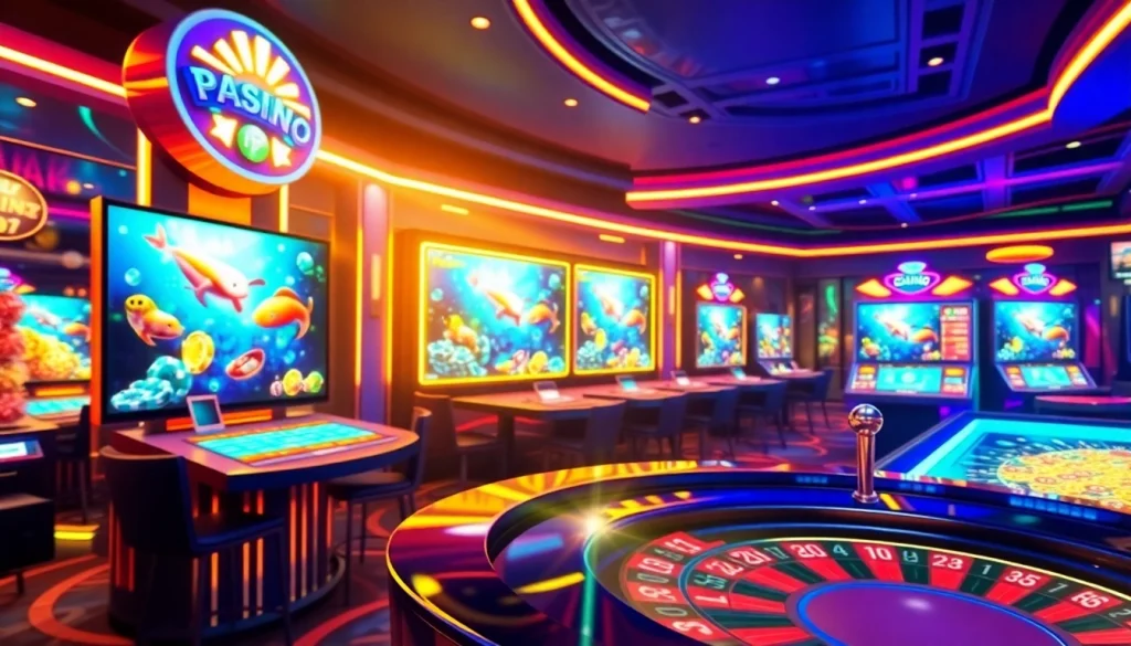 bắn cá đổi thưởng gaming interface with colorful visuals and engaging gameplay elements